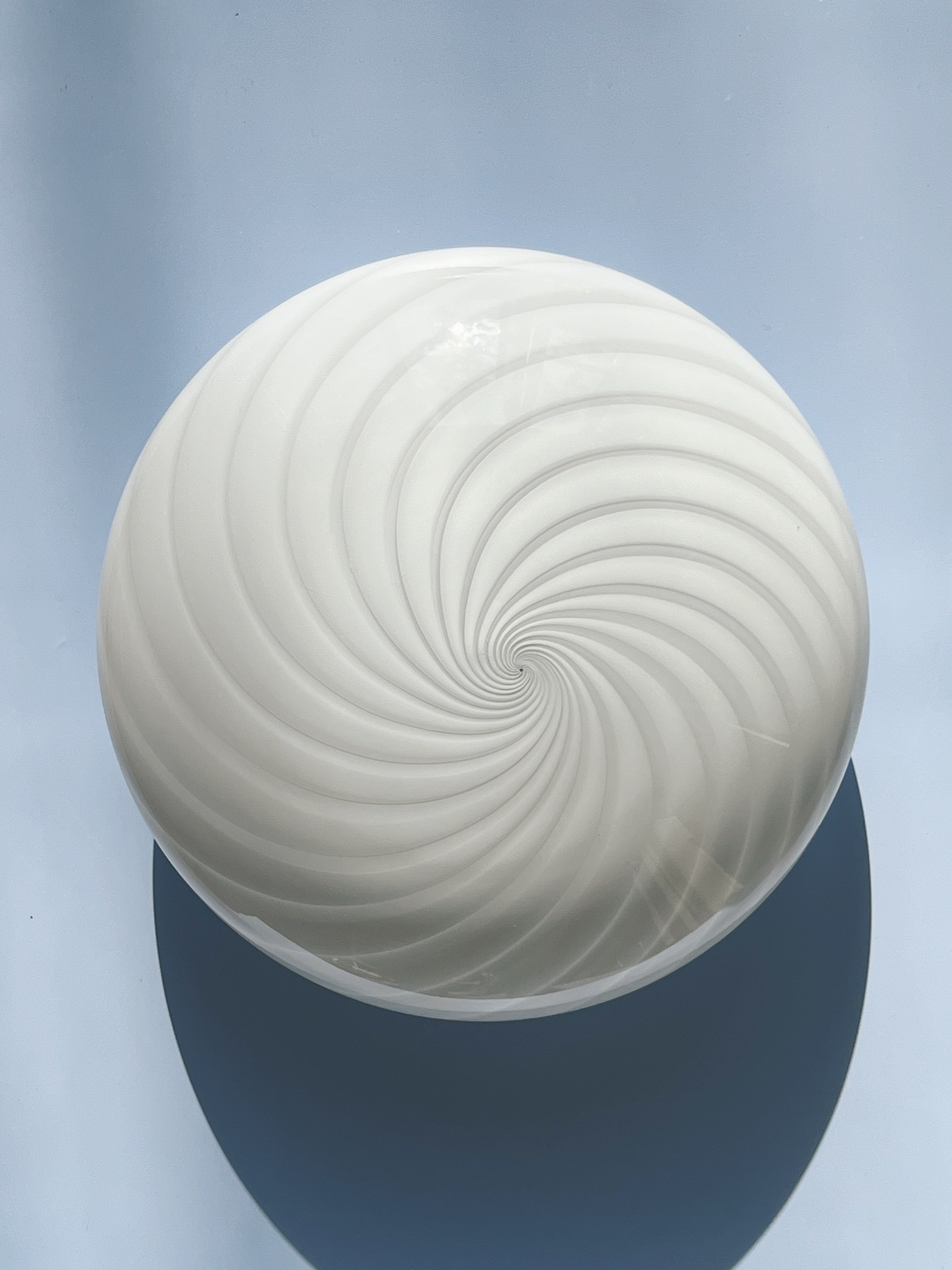 Vintage Murano Swirl Plafond lofts/væglampe | Hvid 30 cm Murano