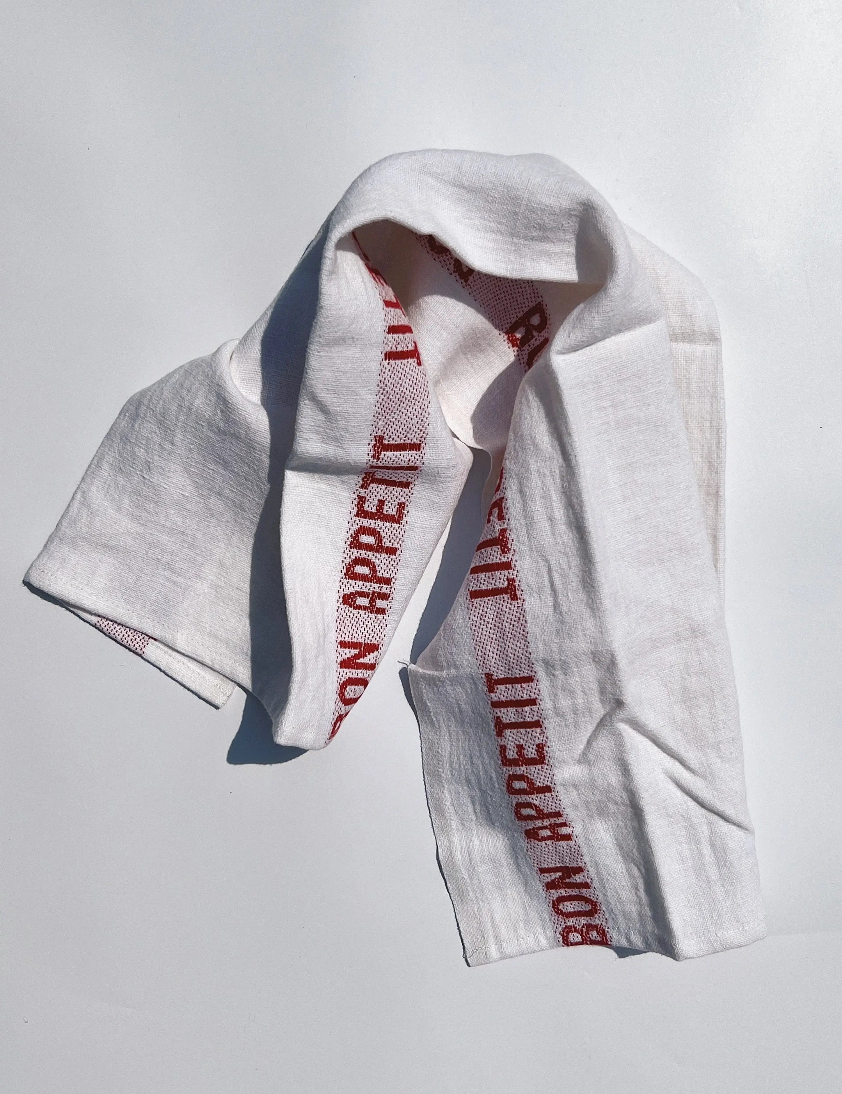 Charvet Editions Bon Appetit viskestykke | Hvid med rød skrift Charvet Editions