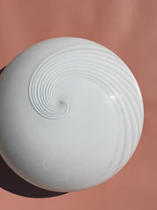 Vintage Murano plafond loftslampe/væglampe | Hvid, Ø37 cm Murano