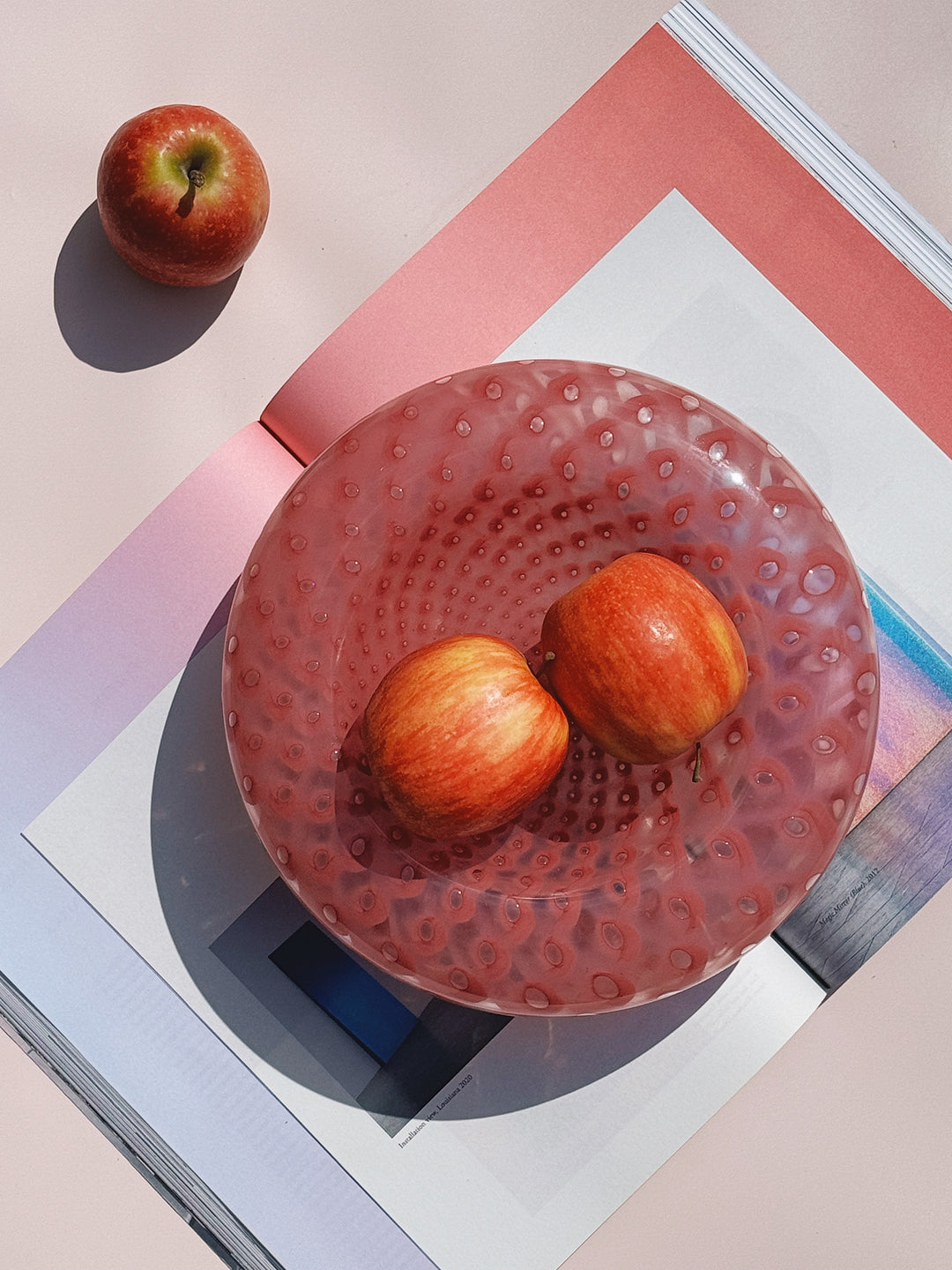Vintage Murano Skål i Pink med Optiske Mønstre | D24 cm Studio Hafnia
