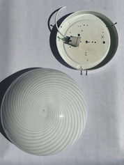 Vintage Murano ceiling/wall lamp seen from behind with mounting fitting, Ø34 cm
