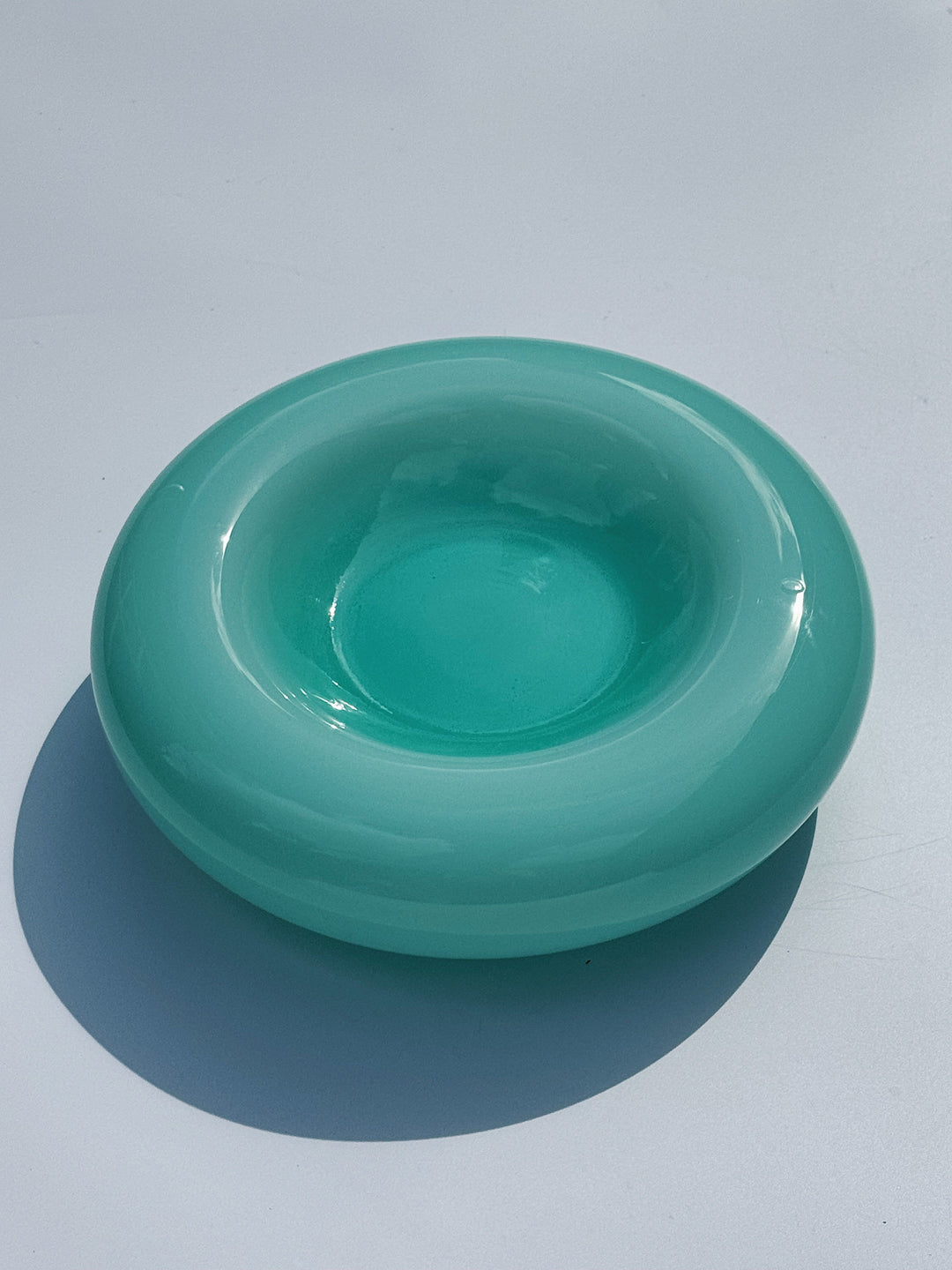 Vintage Murano Skål i Lysegrøn Opalglas | D24 cm Murano