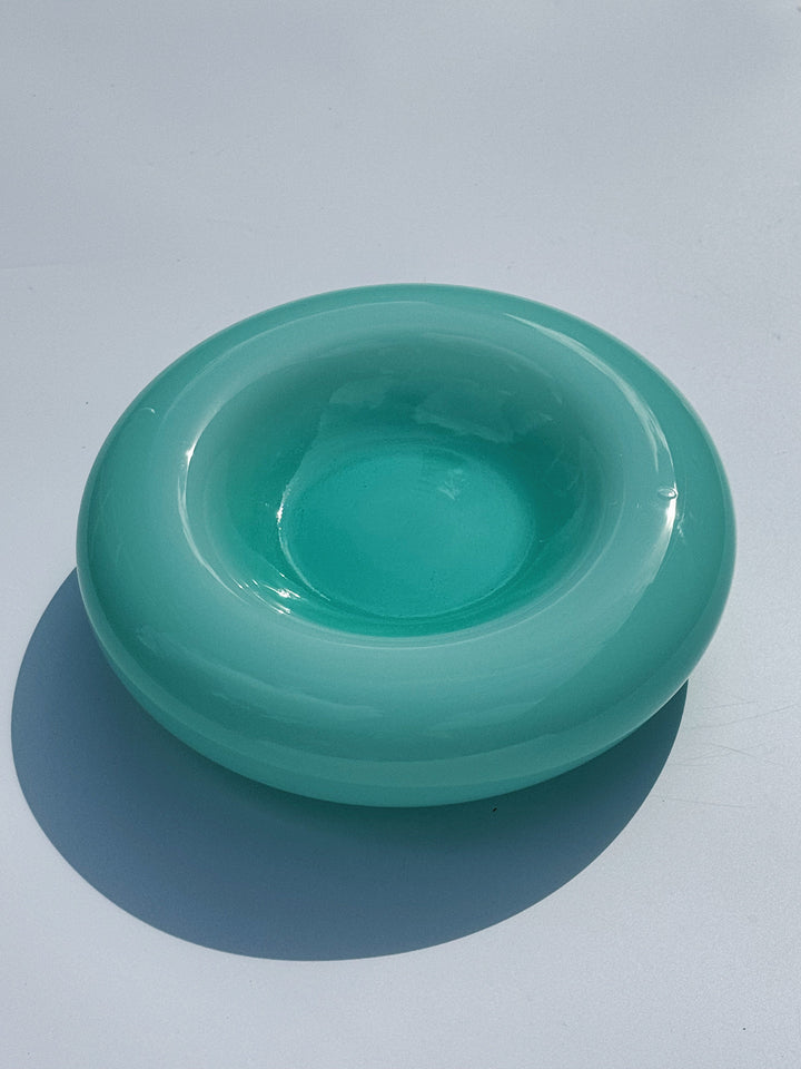 Vintage Murano Skål i Lysegrøn Opalglas | D24 cm Murano
