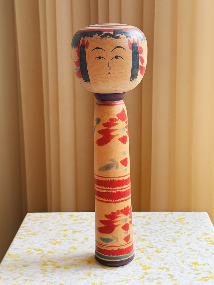 Vintage Kokeshi Dukke Nr. 212 fra Japan – Håndlavet | H30 cm Studio Hafnia