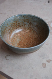Japanese bowl with blue and brown glaze | Ø17 cm