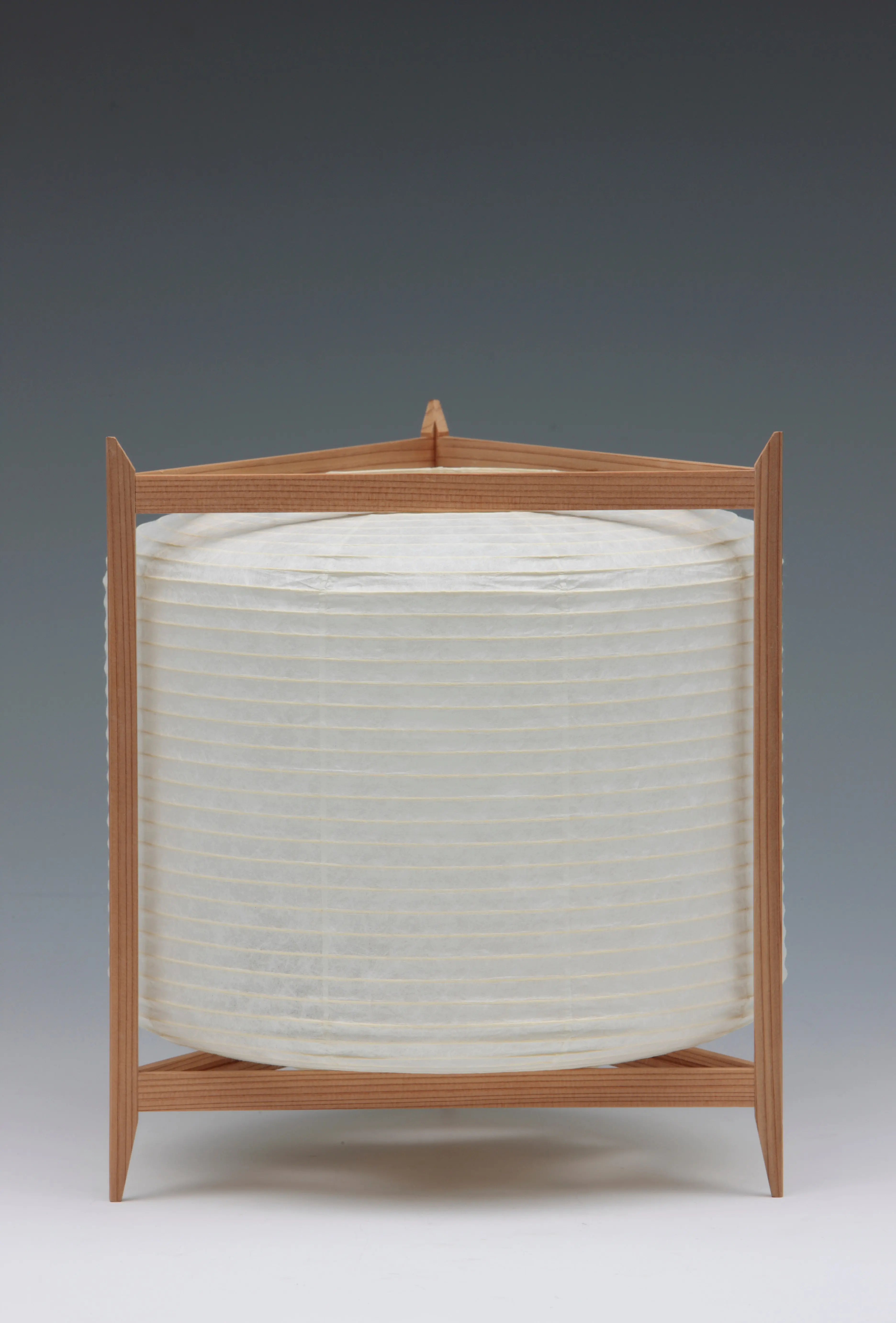 Daisaku Chou Andon Triangle large Japanese rice paper table lamp by Asano, W29 x H30 cm, Studio Hafnia