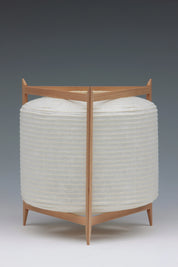 Daisaku Chou Andon Triangle large rice paper washi table lamp by Asano, Studio Hafnia