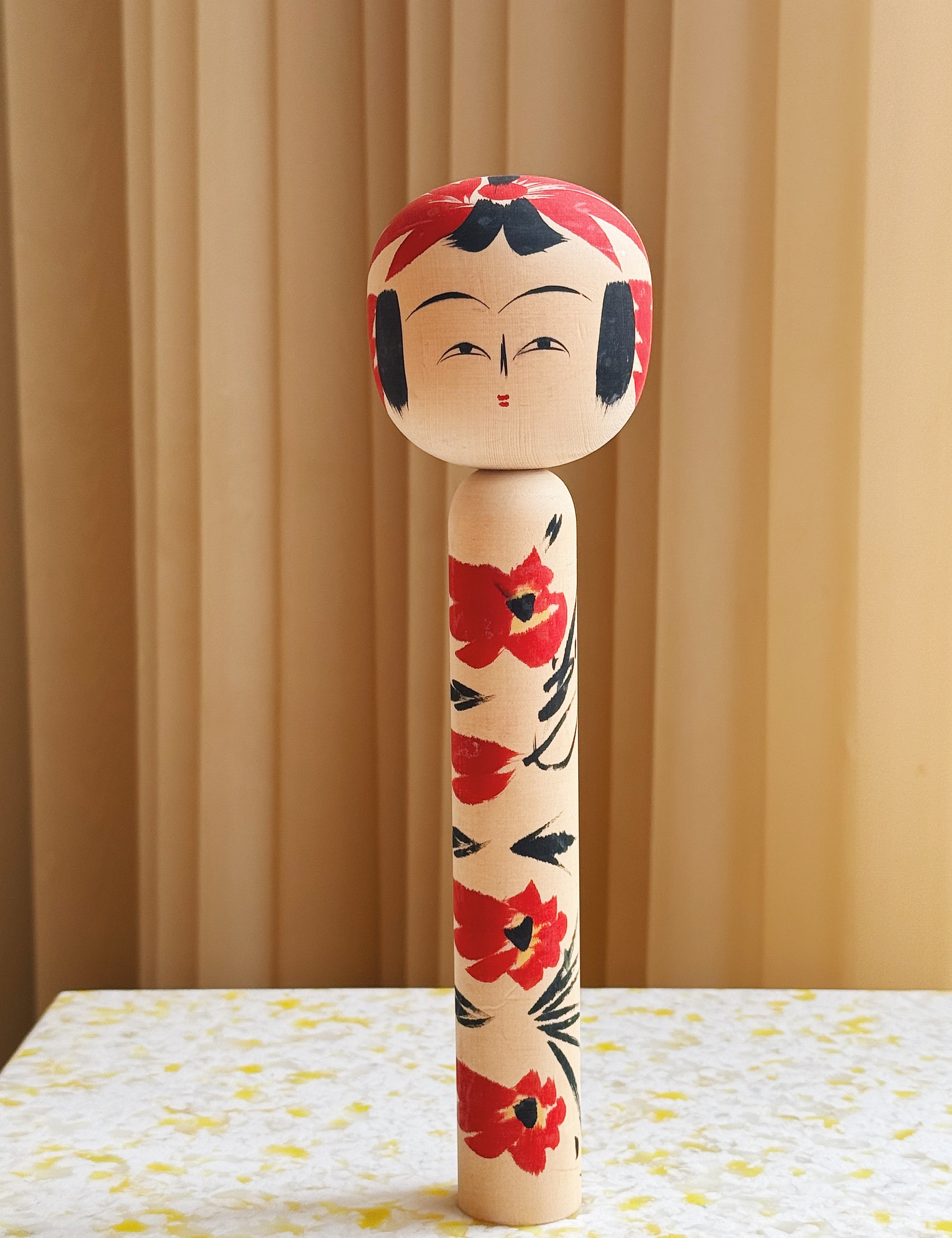 Vintage Kokeshi Dukke Nr. 208 fra Japan – Håndlavet | H24,5 cm Studio Hafnia
