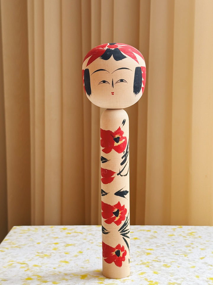 Vintage Kokeshi Dukke Nr. 208 fra Japan – Håndlavet | H24,5 cm Studio Hafnia