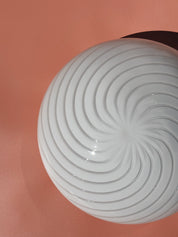Vintage Murano plafondlampe i hvidt swirl-glas | Loft- og væglampe Ø30 cm Studio Hafnia
