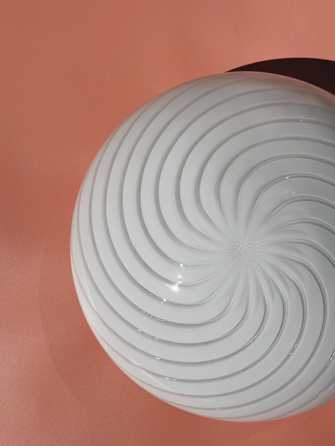 Vintage Murano plafondlampe i hvidt swirl-glas | Loft- og væglampe Ø30 cm Studio Hafnia