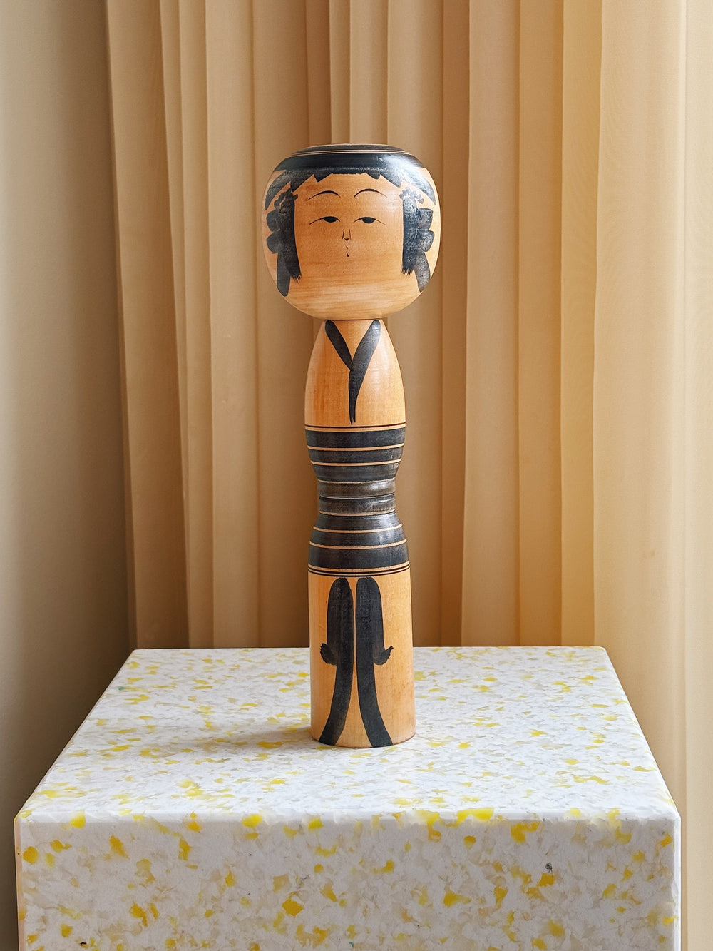 Vintage Kokeshi Dukke Nr. 191 fra Japan – Håndlavet | H30 cm Studio Hafnia