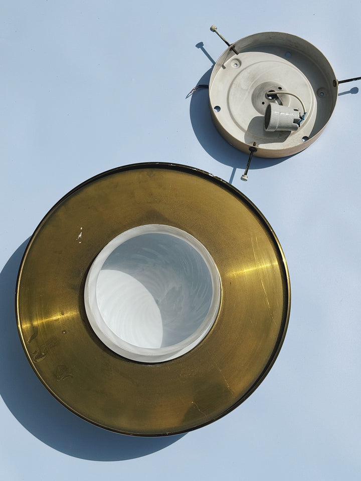Vintage Murano Plafondlampe med Messingkant | Ø36 cm Studio Hafnia