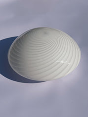 Vintage Murano Swirl Plafond lofts/væglampe | Hvid 28 cm Murano