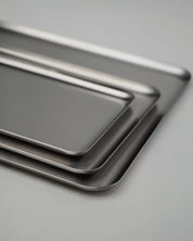 Square Stainless Steel Plates – Set of 3