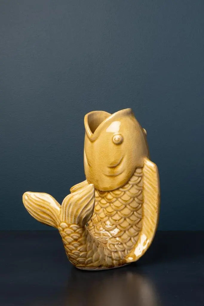 Fiskevase i keramik | Sennepsfarvet Studio Hafnia