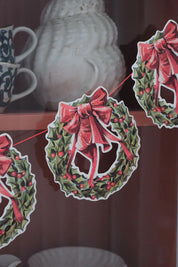Garland with Christmas Wreaths in Card
