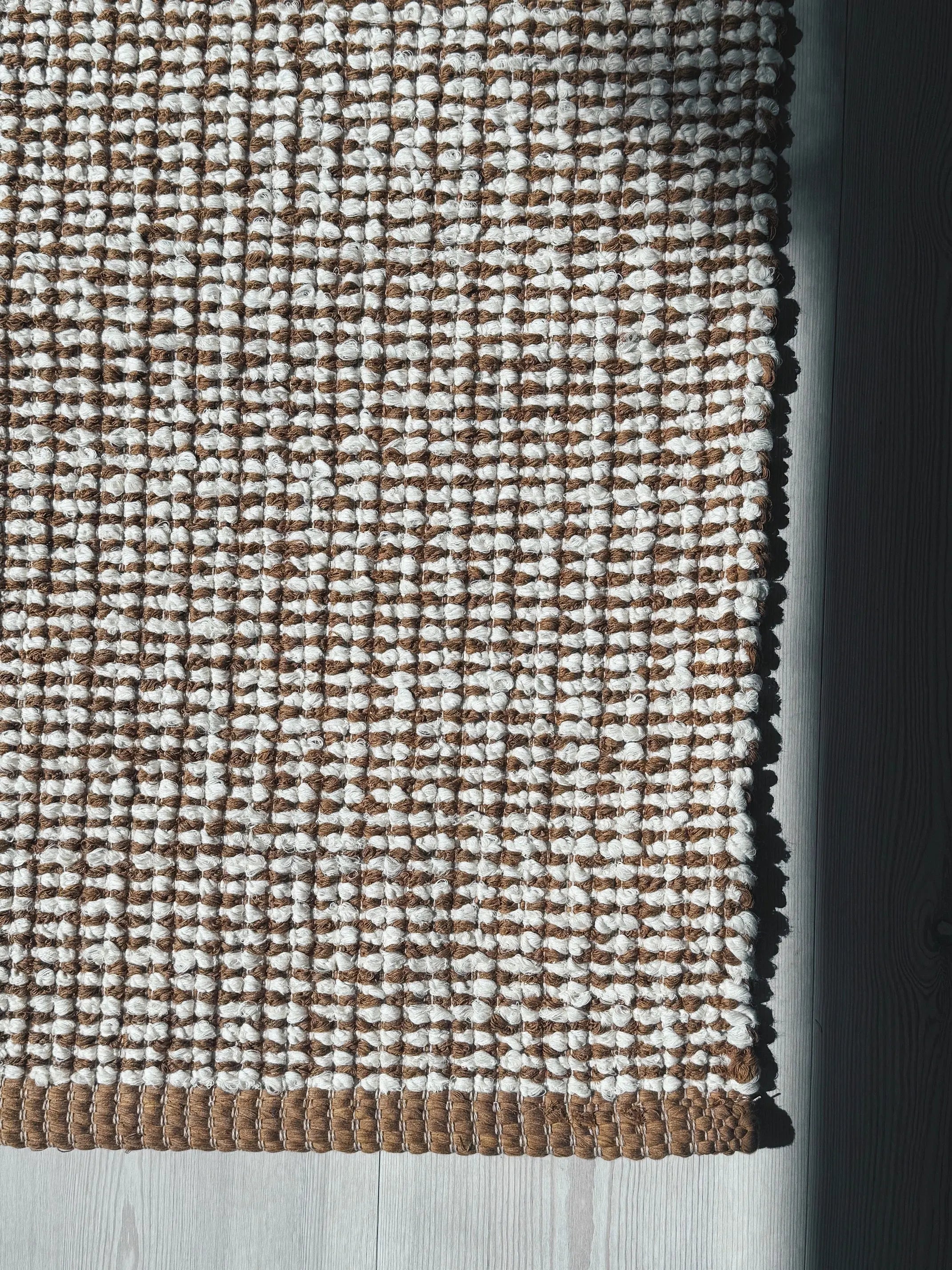 Gulvtæppe i bomuld | Beige/saffron 70x140 cm Studio Hafnia