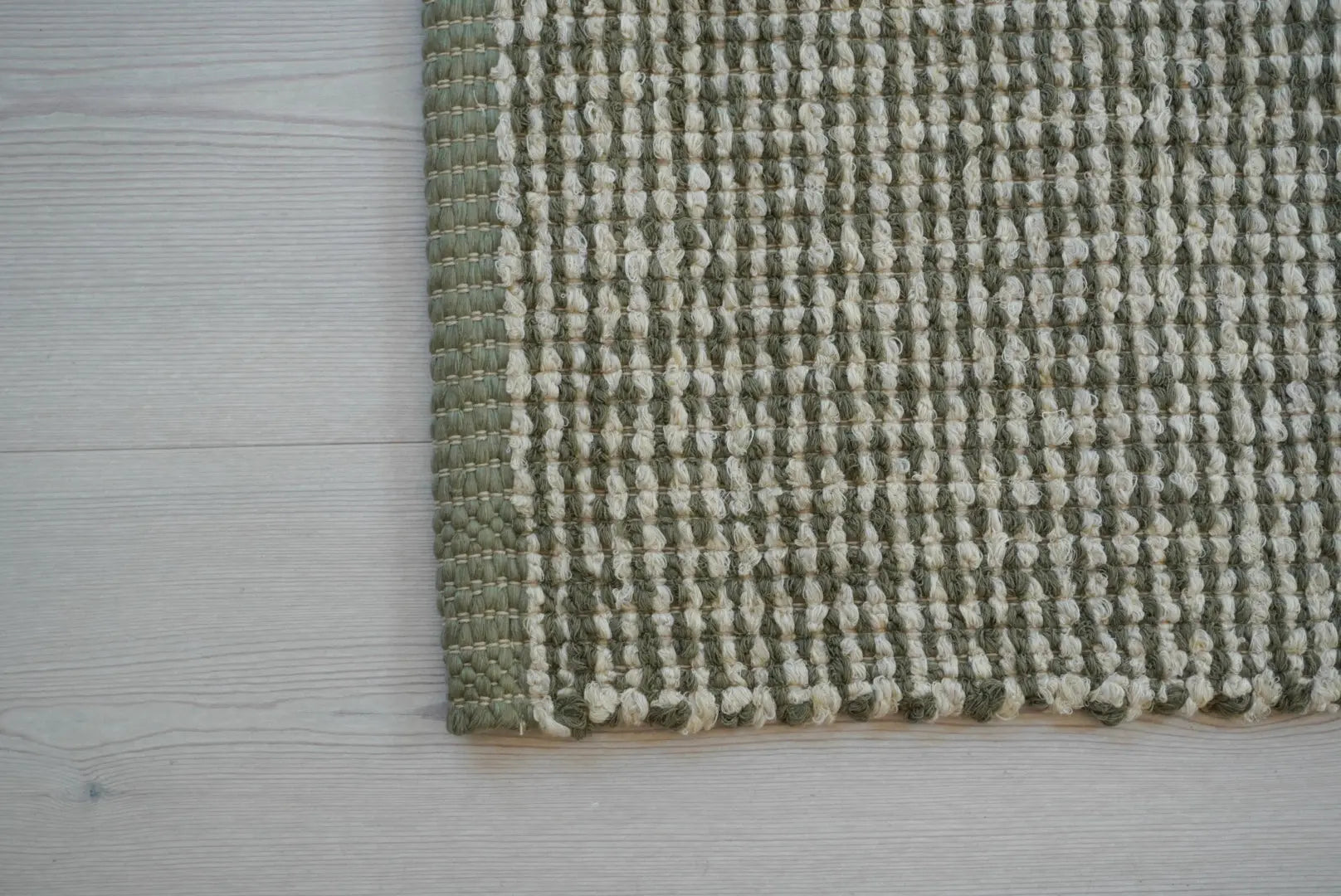 Cotton Rug | Olive Green/Natural 70x140 cm