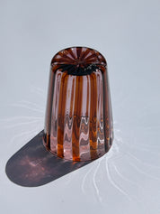 Håndblæst Murano Glas i Gio Ponti Stil med Karamelfarvede og Ametyst Striber Studio Hafnia