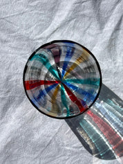 Håndblæst Murano Glas i Gio Ponti Stil med Multifarvede Striber Studio Hafnia