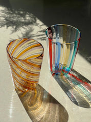 Håndblæst Murano Glas med Swirlmønster Studio Hafnia