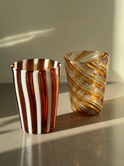 Håndblæst Murano Glas med Swirlmønster Studio Hafnia