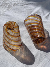 Håndblæst Murano Glas med Swirlmønster Studio Hafnia