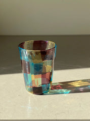 Håndblæst Murano Glas med skaktern i lyseblå, ametyst og lysegul Studio Hafnia