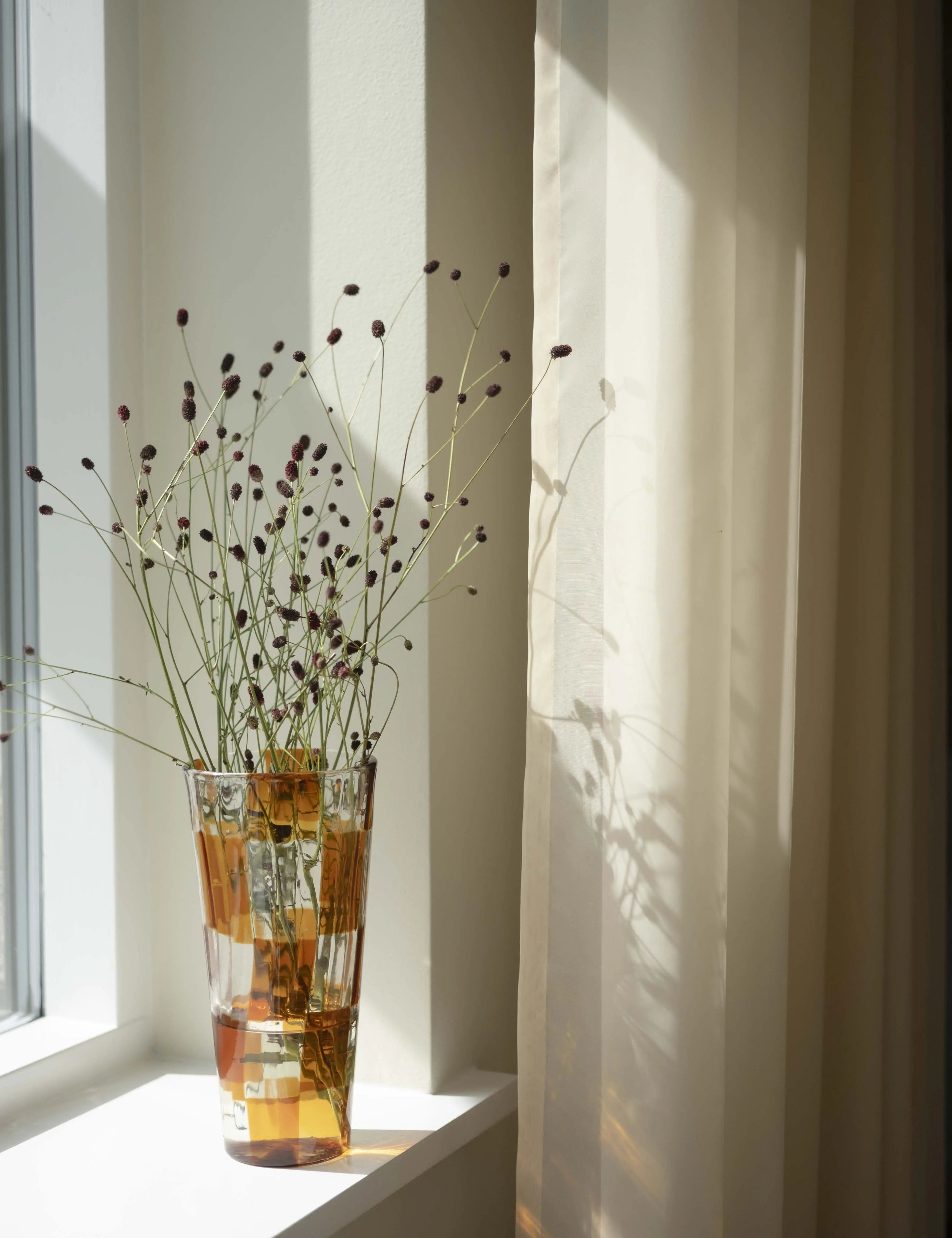 Håndblæst Murano Vase i Glas med Skaktern i topasfarvet (gylden gul) Studio Hafnia