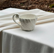 Håndlavet Tidevandskop Med Hank | Atelier Marée | Hvidt Porcelæn Atelier Marée