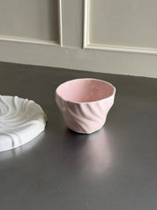Handmade Tidal Cup Without Handle | Atelier Marée | Pink Porcelain