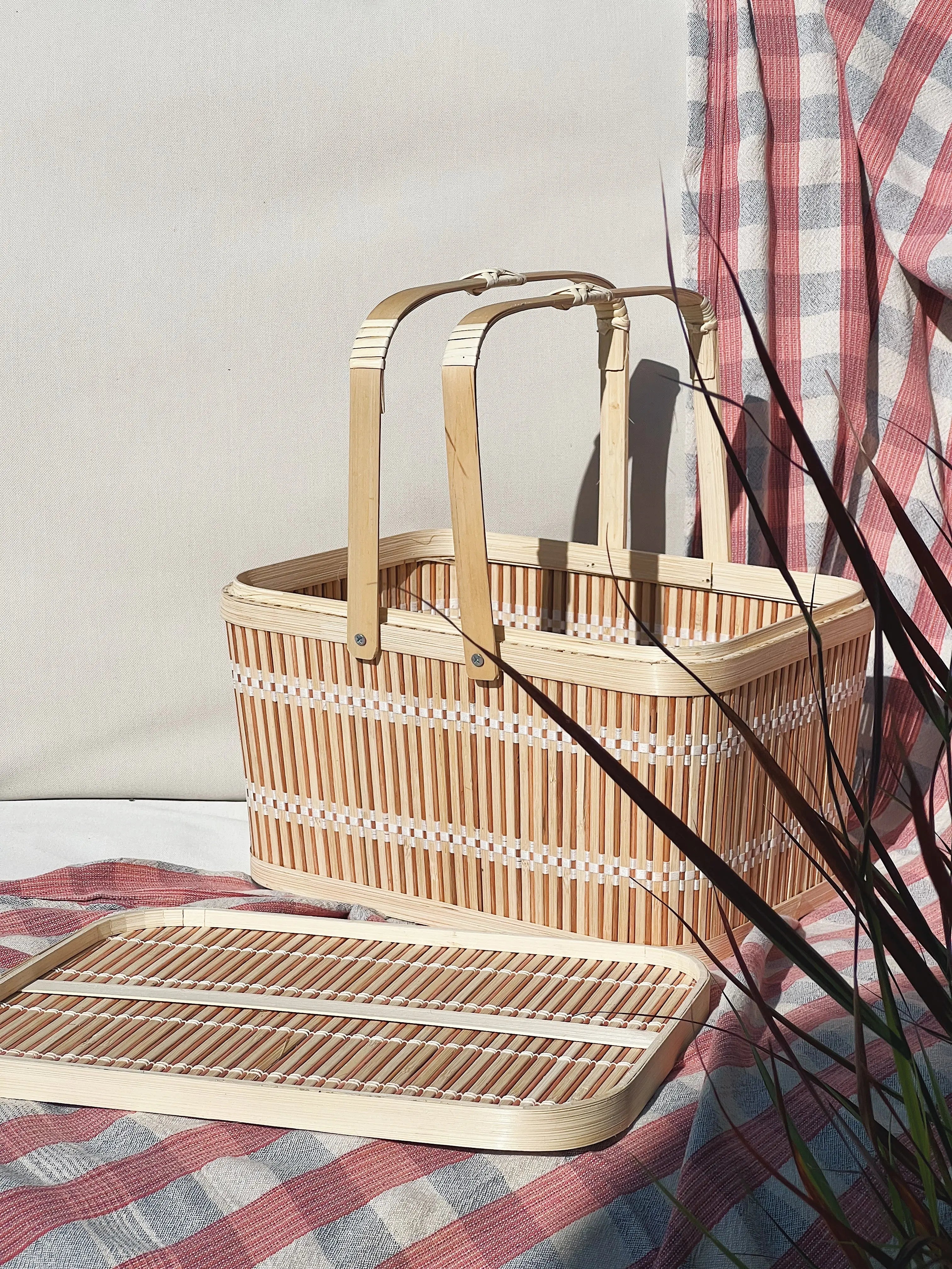 Håndlavet bambuskurv med hank | 2 størrelser Studio Hafnia