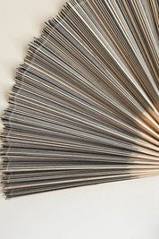 Håndlavet bambusvifte fra Vietnam | Blå/grå og natur en stor stribe - 3 størrelser Studio Hafnia