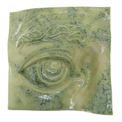 Jacob Laoru | Bookend Eye (Right): Firkantet højre bogstøtte øje i glaseret stentøjsler i CrystalGreen Studio Hafnia