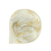 Jacob Laoru | Rounded Eye (Left): Rundt øje i glaseret stentøjsler i AntiqueWhite til væggen Studio Hafnia