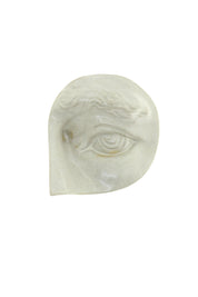 Jacob Laoru | Rounded Eye (Left): Rundt øje i glaseret stentøjsler i AntiqueWhite til væggen Studio Hafnia