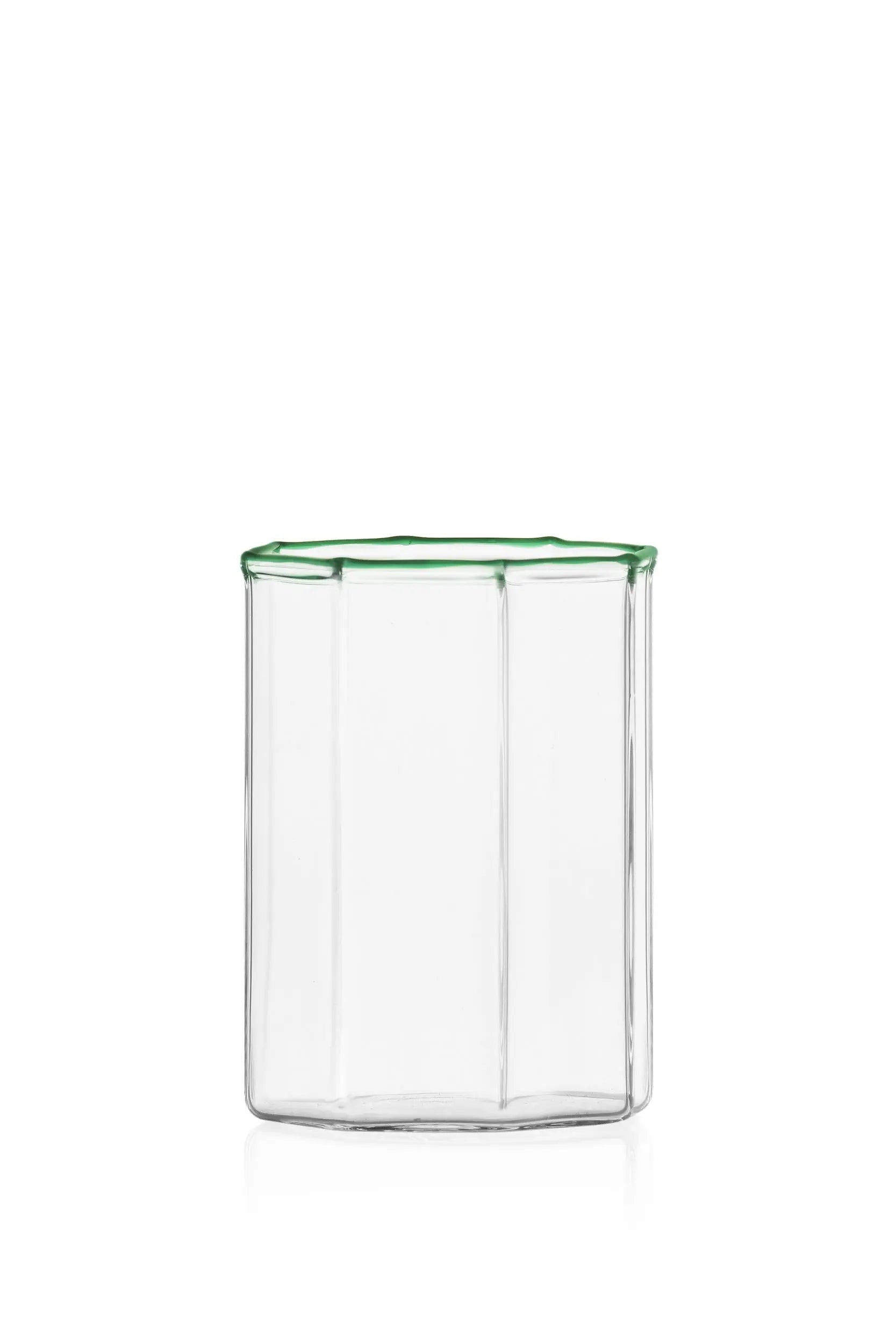 Ichendorf Milano Octave glas i klart glas med grøn kant
