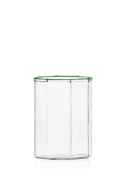 Ichendorf Milano Octave glas i klart glas med grøn kant