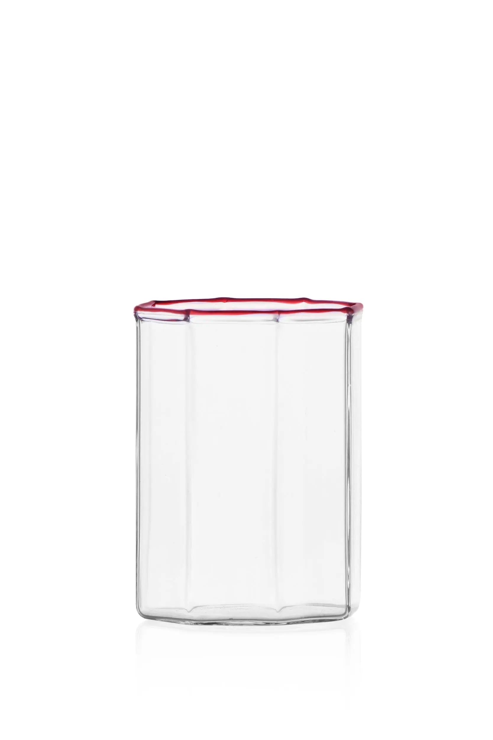 Ichendorf Milano Octave glas i klart glas med rød kant