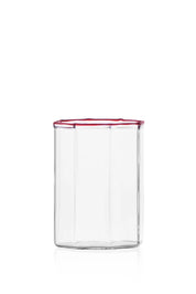 Ichendorf Milano Octave glas i klart glas med rød kant