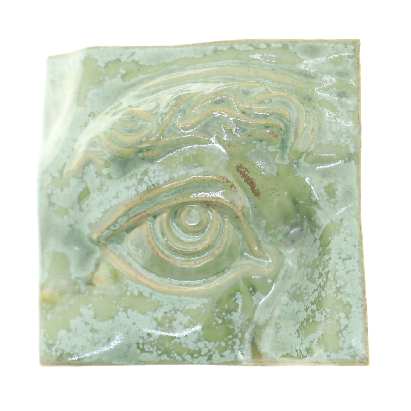 Jacob Larou | Square Eye (Right): Firkantet øje i glaseret stentøjsler i CopperGreen til væggen Studio Hafnia