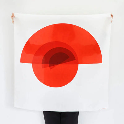 Japansk Furoshiki "Arcs" i rød og hvid | 90 x 90 cm Link Collective
