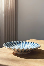 Japansk fad i Mino keramik – blå og hvid Ø22,8 cm Studio Hafnia