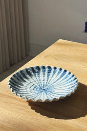 Japansk fad i Mino keramik – blå og hvid Ø22,8 cm Studio Hafnia