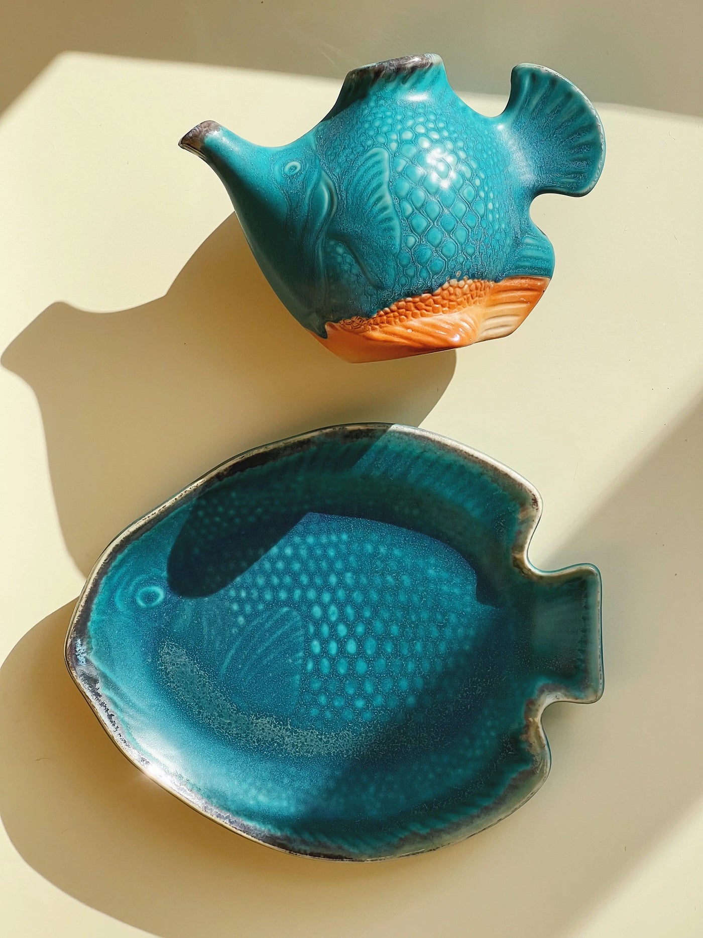 Japansk fiskekande i keramik | Turkis Studio Hafnia
