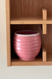 Japansk keramik kop – pink med hvid kant (uden hank, 300 ml) Studio Hafnia