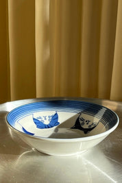 Japansk skål med 5 blå katte | 13.5 cm Studio Hafnia