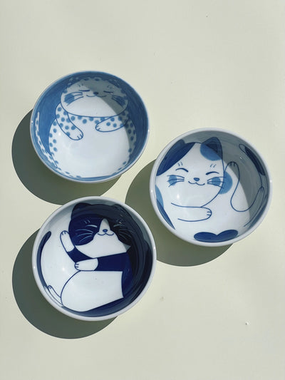 Japansk skål med blå kat | 3 forskellige slags Studio Hafnia