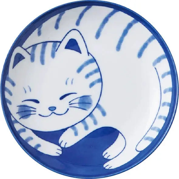 Japansk skål med blå kat | Sæt med 4 forskellige | 10 cm Studio Hafnia
